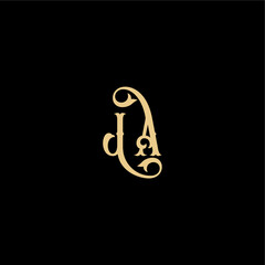 Obraz premium Barock style design monogram modern logo letter initial royal concept JA