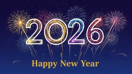 Happy New Year 2026 Fireworks Display celebration new year's eve