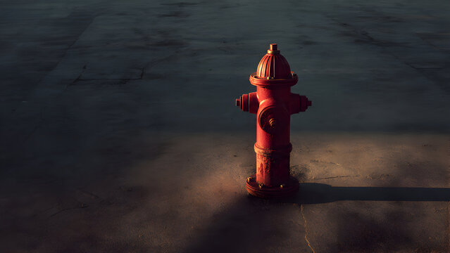 A minimal fire hydrant under diffused cloud light revealing clean shapes and subtle muted tones on flat pavement