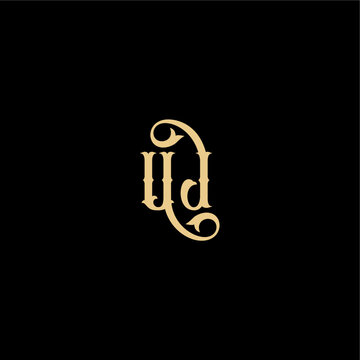 initial royal concept UJ monogram modern logo letter Barock style design