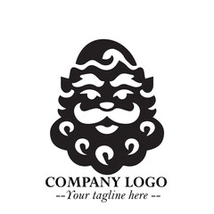 Santa Claus Logo Symbol in Black on White Background for Classic Holiday Branding and Design ArtPlus