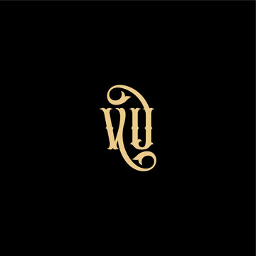 initial royal concept VU monogram modern logo letter Barock style design