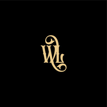 initial royal concept WL monogram modern logo letter Barock style design