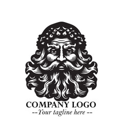 Santa Claus Logo Symbol in Black on White Background for Classic Holiday Branding and Design ArtPlus