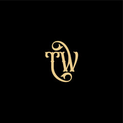 initial royal concept TW monogram modern logo letter Barock style design