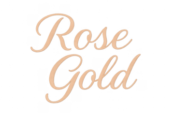 Rose gold text on transparent background