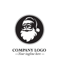 Santa Claus Logo Symbol in Black on White Background for Classic Holiday Branding and Design ArtPlus