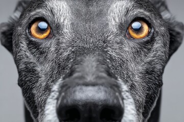Studio Portrait of a Senior Greyhound, Capturing the Depth of Its Eyes and Tender Demeanor