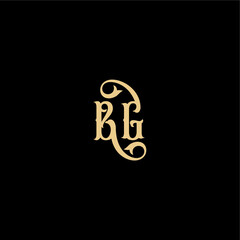 monogram modern logo initial royal concept BG Barock style design letter