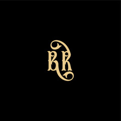 monogram modern logo initial royal concept BR Barock style design letter