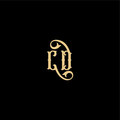 monogram modern logo initial royal concept CD Barock style design letter