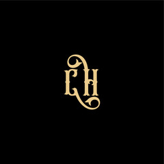 monogram modern logo initial royal concept CH Barock style design letter