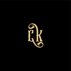 monogram modern logo initial royal concept CK Barock style design letter