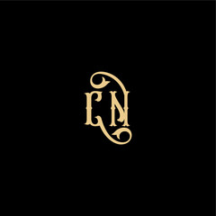 monogram modern logo initial royal concept CN Barock style design letter