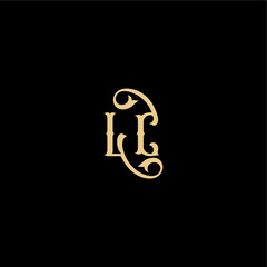 monogram modern logo initial royal concept LC Barock style design letter