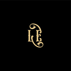 monogram modern logo initial royal concept LE Barock style design letter