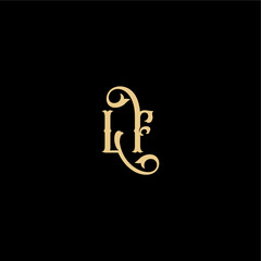 monogram modern logo initial royal concept LF Barock style design letter