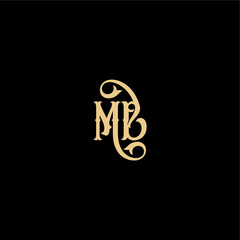 monogram modern logo initial royal concept MB Barock style design letter