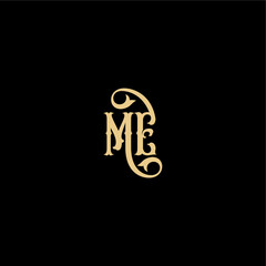 monogram modern logo initial royal concept ME Barock style design letter