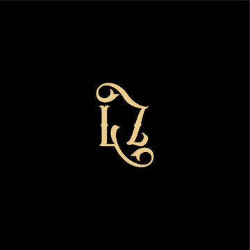 monogram modern logo initial royal concept LZ Barock style design letter