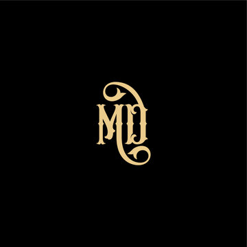 monogram modern logo initial royal concept MD Barock style design letter