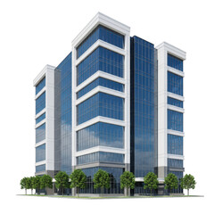 Obraz premium Contemporary glass office building, sleek design, architectural