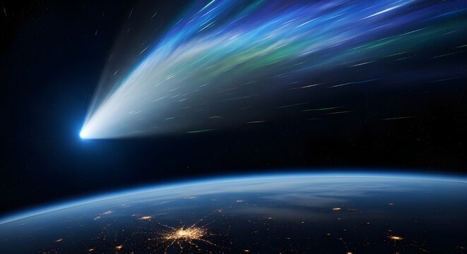 Spectacular comet streaks across earth s atmosphere in cosmic display