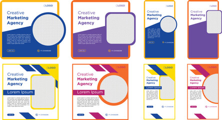 Set business sosial media post template design vector