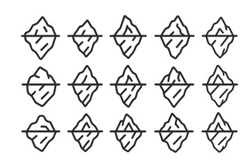 Iceberg floating in the ocean showing the large hidden portion beneath the waterline