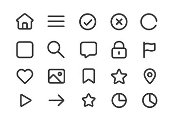 Essential user interface icons collection for web and mobile application design