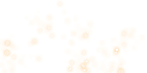 Gold bokeh lights isolated. PNG background with gold sparkles	