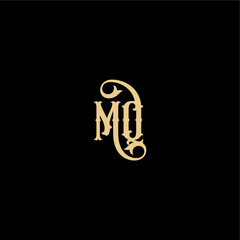monogram modern logo initial royal concept MQ Barock style design letter
