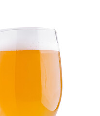 Refreshing golden beer in a clear glass ready for enjoyment