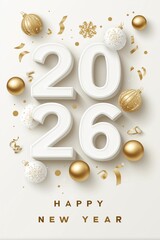 2026 happy new year celebration greeting card. 2026 banner. Happy new year poster