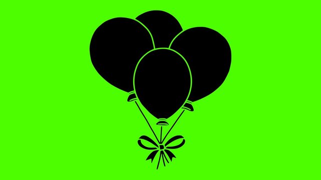 balloon illustration celebration silhouette videp logo green icon screen outline party background ballon birthday holiday decoration anniversary gift festive shape invitation vector graphic background