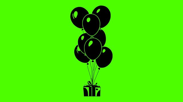 balloon illustration celebration silhouette videp logo green icon screen outline party background ballon birthday holiday decoration anniversary gift festive shape invitation vector graphic background