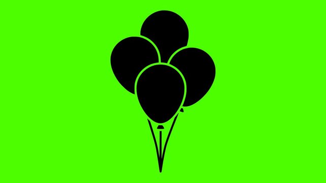 balloon illustration celebration silhouette videp logo green icon screen outline party background ballon birthday holiday decoration anniversary gift festive shape invitation vector graphic background