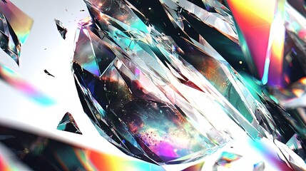 Abstract Iridescent Geometric Sphere Explosion