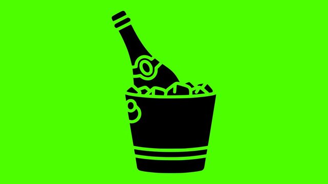wine illustration champagne silhouette video logo green icon screen outline alcohol drink glass party bottle bar beverage celebration background shape for vector graphic background