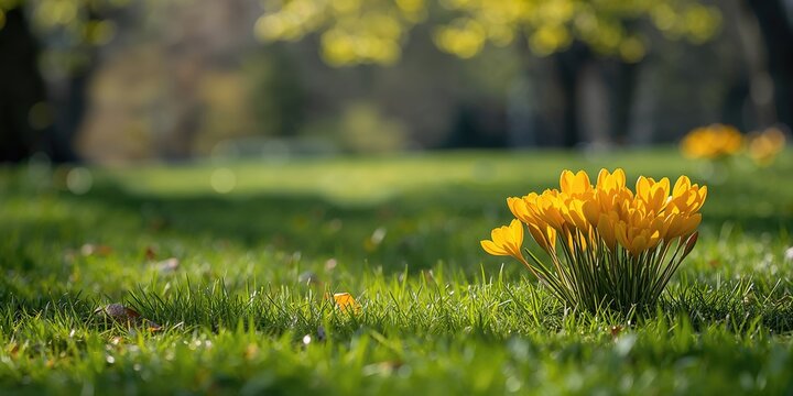 Dry leaves scattered in a garden serving as a natural ground cover, seasonal change awareness day