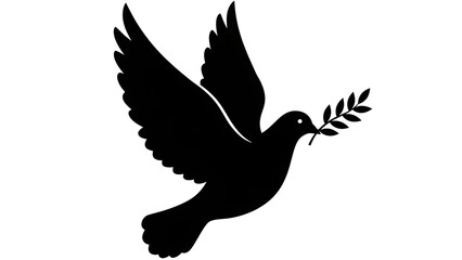 Dove with olive branch icon