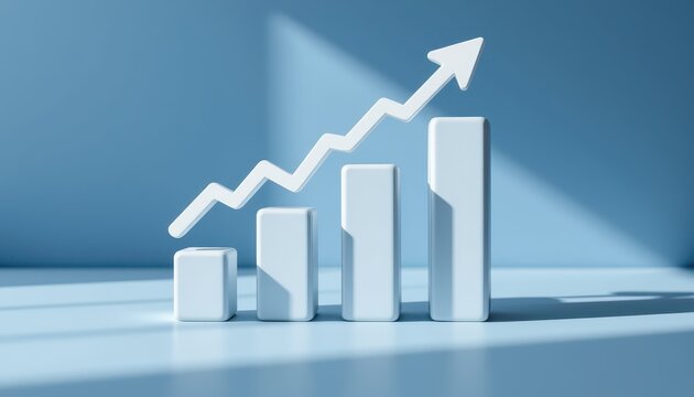 Modern Graph Design with Ascending Bars Representing Growth and Success in Business Metrics