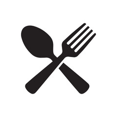 Crossed Spoon Fork Icon – Bold Restaurant Logo