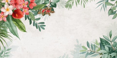 Arrangement of colorful flowers and foliage on a decorative card, suitable for floral design or greeting card layout