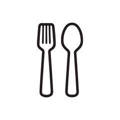 Simple Fork Spoon Icon – Minimal Dining Symbol