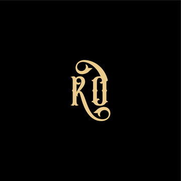 monogram modern logo initial royal concept RO Barock style design letter