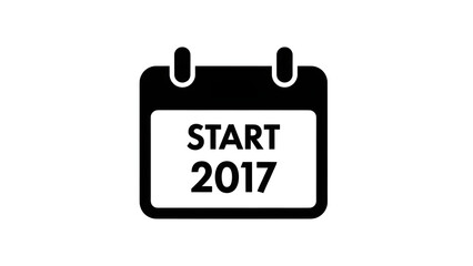 Black calendar icon with START 2017 text