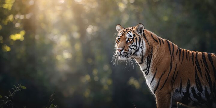Sumatra tiger resting in shadows, emphasizing natural camouflage and habitat preservation