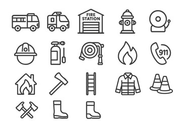 Firefighting and emergency rescue service equipment and safety symbols