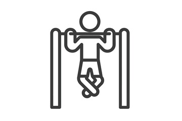 Person performing a fitness exercise hanging from a pull-up bar with legs crossed